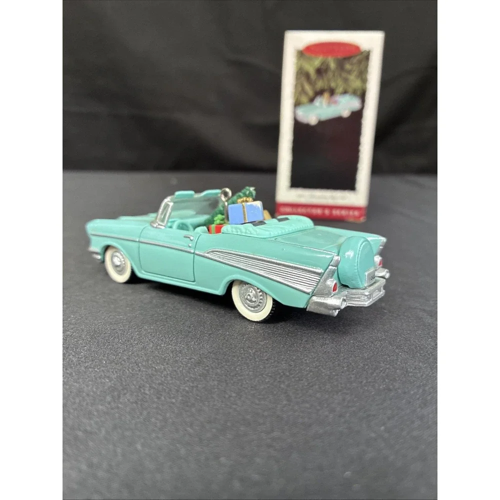 Hallmark Keepsake Ornaments 1956 Ford 1957 Chevy Bel Air 1955 Chevy Truck Set 3